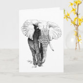 ブルエレファント勉強誕生日カード カード (黄色い花)