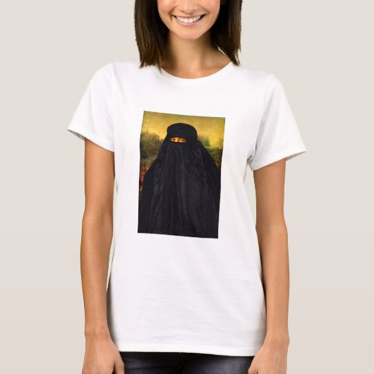 ブルカに隠されたモナリザ Tシャツ (正面)