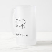 ブルカウボーイスタイルブラック フロストグラスビールジョッキ (正面左)