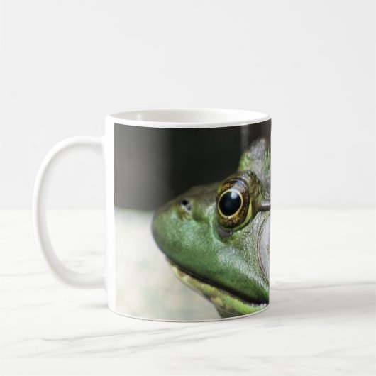 ブルカエル深い考えインおもしろい コーヒーマグカップ (左)