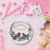 ブルカラフルフィッシュリース – メリークリスマス ペーパープレート (パーティー)