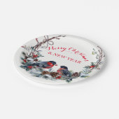 ブルカラフルフィッシュリース – メリークリスマス ペーパープレート (アングル)