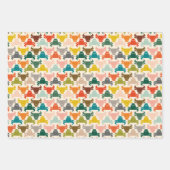 ブルカラフルヘッドシルエット包み紙 ラッピングペーパーシート (正面3)