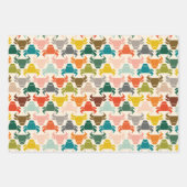 ブルカラフルヘッドシルエット包み紙 ラッピングペーパーシート (正面2)