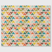 ブルカラフルヘッドシルエット包み紙 ラッピングペーパー (フラット)