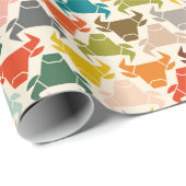 ブルカラフルヘッドシルエット包み紙 ラッピングペーパー (ロールコーナー)