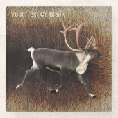 ブルカリブー（トナカイ） ガラスコースター (正面)