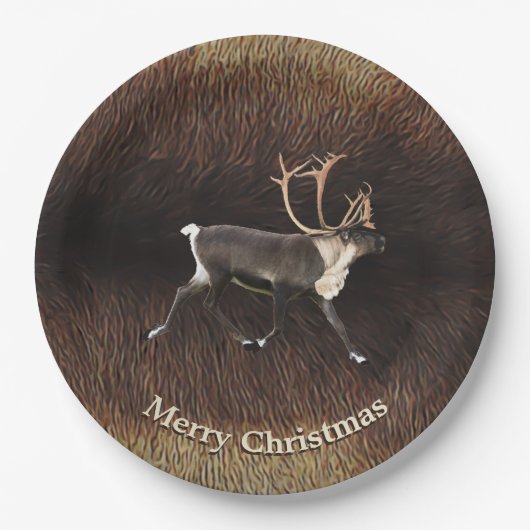 ブルカリブー（トナカイ） ペーパープレート (正面)