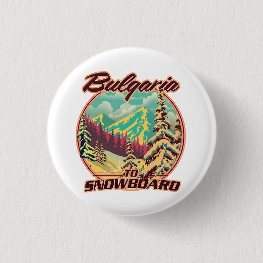 ブルガリアからスノーボード 缶バッジ (正面)