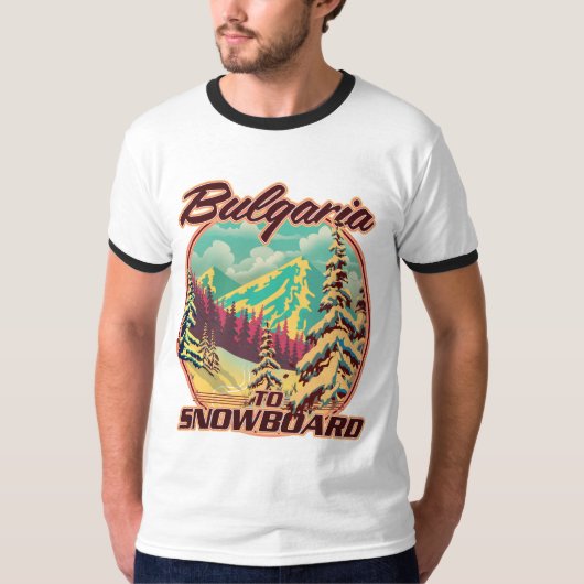 ブルガリアでスノーボード Tシャツ (正面)