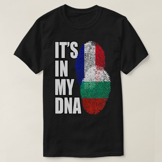 ブルガリアとミフランスのDNA国旗の伝統 Tシャツ (デザイン正面)