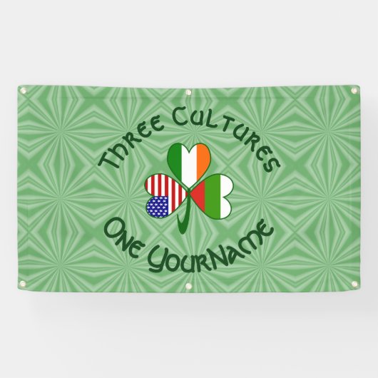 ブルガリアのアイリッシュアメリカンシャムロック国旗の個人設定 横断幕 (横)