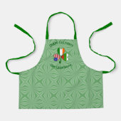 ブルガリアのアイルランド系アメリカ国旗のシャムロックのパーソナライズ エプロン (正面)
