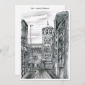 ブルガリアのソフィアの首都カード サンキューカード (正面/裏面)