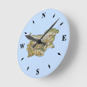 ブルガリアの地図の時計 ラウンド壁時計 (傾斜)