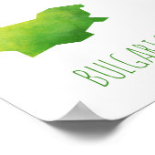 ブルガリアの地図 ポスター (角)