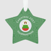 ブルガリアの天使のクリスマスフラグ - 名入れ可能 オーナメント (正面)