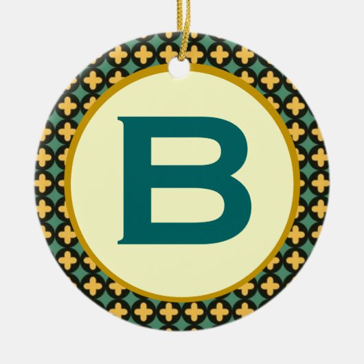 ブルガリアの正統のモノグラム セラミックオーナメント (正面)