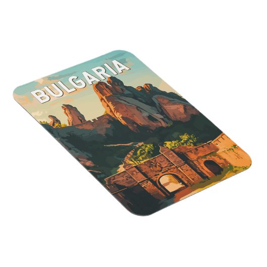 ブルガリアイラストレーショントラベルアートヴィンテージ マグネット (右側)