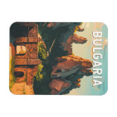 ブルガリアイラストレーショントラベルアートヴィンテージ マグネット (横)