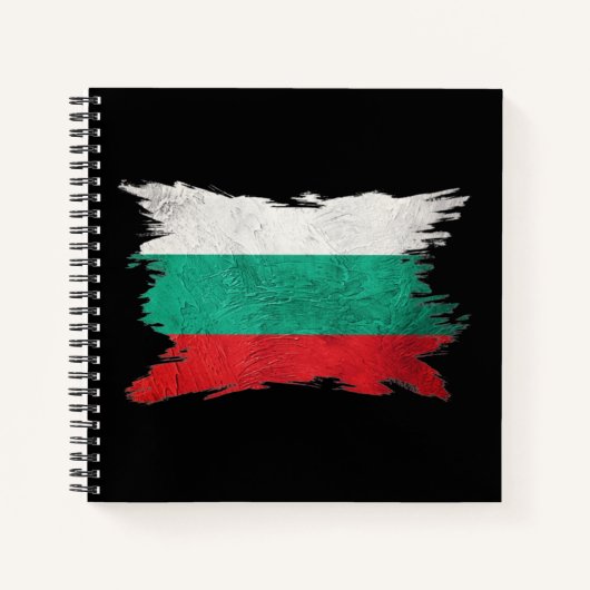 ブルガリアグランジ国旗、ブラシストローク、ブルガリア国旗 ノートブック (正面)