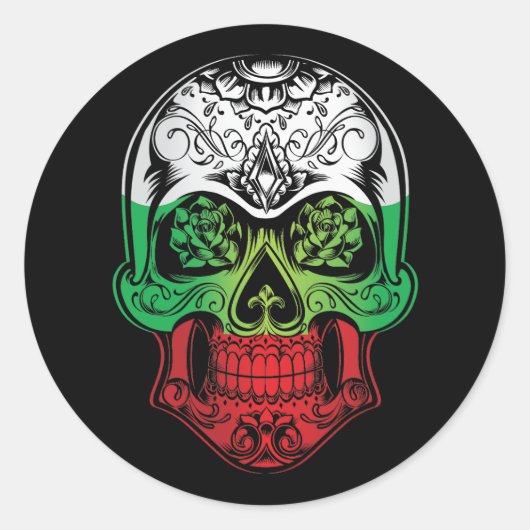 ブルガリアスカルバラ国旗 ラウンドシール (正面)