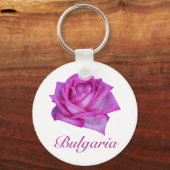 ブルガリアバラ-油絵を描 キーホルダー (正面)