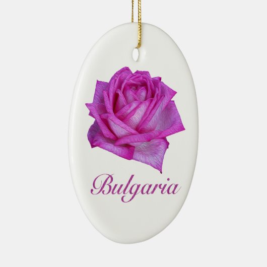ブルガリアバラ-油絵を描 セラミックオーナメント (右)
