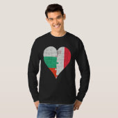 ブルガリアマルチーズ国旗のハート Tシャツ (正面フル)
