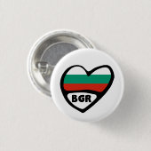 ブルガリア国コード国旗のハートピンバッジ, BGR 缶バッジ (正面&裏面)