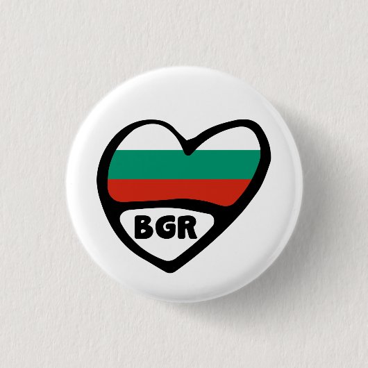 ブルガリア国コード国旗のハートピンバッジ, BGR 缶バッジ (正面)