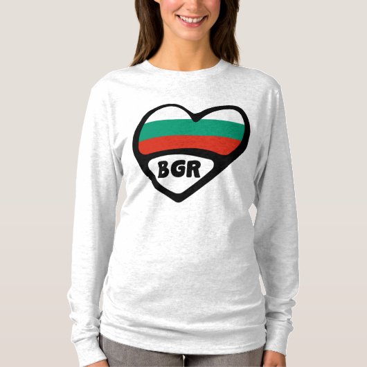 ブルガリア国コード国旗のハート, BGR Tシャツ (正面)
