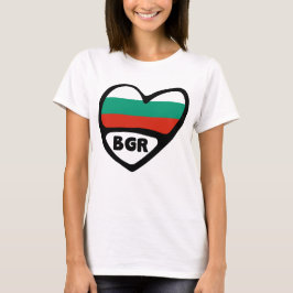 ブルガリア国コード国旗のハート, BGR Tシャツ