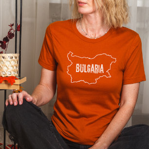 ブルガリア国地図シャツ文字ブルガリア概要 Tシャツ