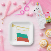 ブルガリア国旗とブグル ペーパープレート (パーティー)