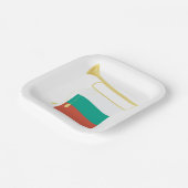 ブルガリア国旗とブグル ペーパープレート (傾斜あり)