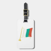 ブルガリア国旗とブグル ラゲッジタグ (正面縦)