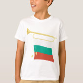 ブルガリア国旗とブグル Tシャツ (正面)