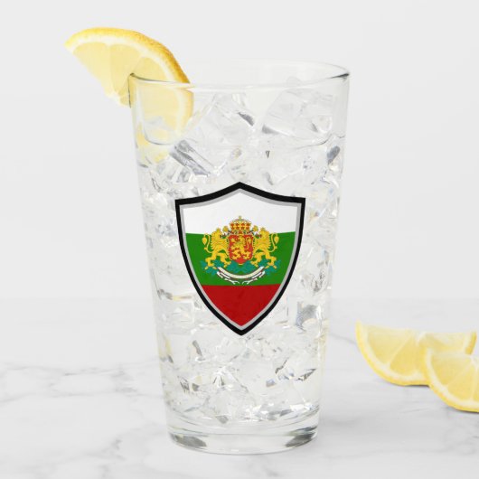 ブルガリア国旗のコートを着た武器 タンブラーグラス (アイス正面)