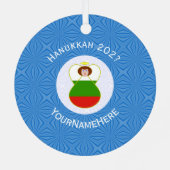 ブルガリア国旗のハヌッカエンジェル氏新年 メタルオーナメント (裏面)
