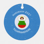 ブルガリア国旗のハヌッカエンジェル氏新年 メタルオーナメント (正面)