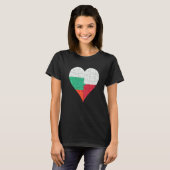 ブルガリア国旗のハート Tシャツ (正面フル)