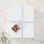 ブルガリア国旗の伝統民俗女性レッドローズ ギフトタグ (より糸付き)