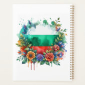 ブルガリア国旗の伝統民俗女性レッドローズ プランナー手帳 (裏面)