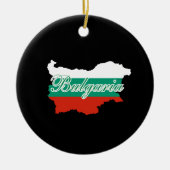 ブルガリア国旗の地図 セラミックオーナメント (正面)