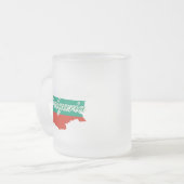 ブルガリア国旗の地図 フロストグラスマグカップ (正面左)