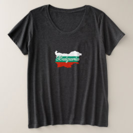 ブルガリア国旗の地図 プラスサイズTシャツ