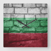 ブルガリア国旗の壁 スクエア壁時計 (正面)