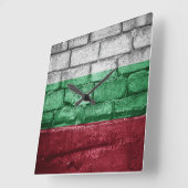 ブルガリア国旗の壁 スクエア壁時計 (傾斜)