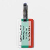 ブルガリア国旗の簡単ID個人 ラゲッジタグ (裏面縦)